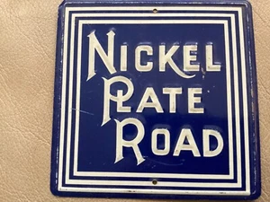 ICOLLECTZONE Vintage 1950's Nickel Plate Road Sign  Apx 2.5" x 3 3/4 (B000) Nice - Picture 1 of 2