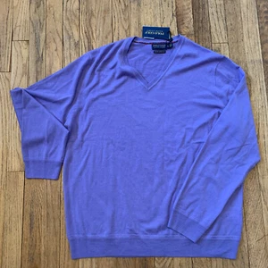 Polo golf Ralph Lauren Men's Purple VNeck Knit Washable Wool Sweater XL New - Picture 1 of 6