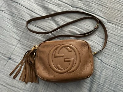 AUTHENTIC GUCCI SOHO DISCO PEBBLED LEATHER BAG CROSSBODY BROWN  - Image 1 of 4
