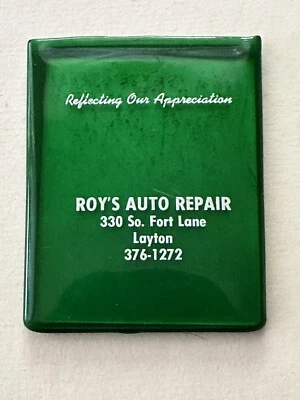 Vintage Pocket Mirror Advertising Roy's Auto Repair Layton, Utah 1960 - Image 1 of 3