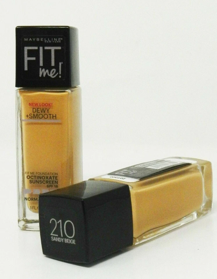 MAYBELLINE FIT ME DEWY + SMOOTH FOUNDATION NORMAL TO DRY SANDY BEIGE 210 SPF18 - Image 1 of 1