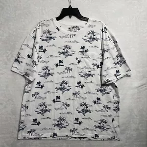 Boca Classics Mens T Shirt Blue White Floral XL Cotton Crew Neck Short Sleeve - Picture 1 of 7