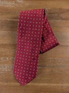 ERMENEGILDO ZEGNA red mini paisley motif silk tie authentic NWT Italy designer - Picture 1 of 3