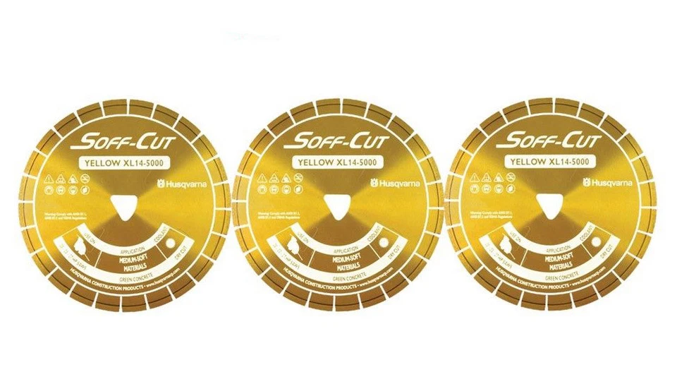 Husqvarna Excel 5000 6" Amarillo Corte Soff Ultra Entrada Temprana Hoja Diamante (3pk) Foto 1 de 1