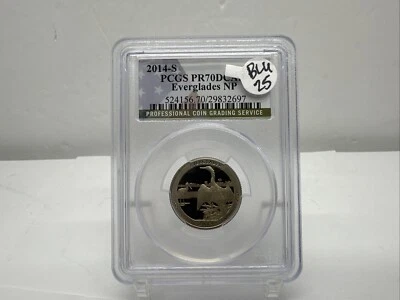 2014-S Clad Washington Quarter -EVERGLADES NP NGC PR70DCAM Toning  BLU25 - Image 1 of 4