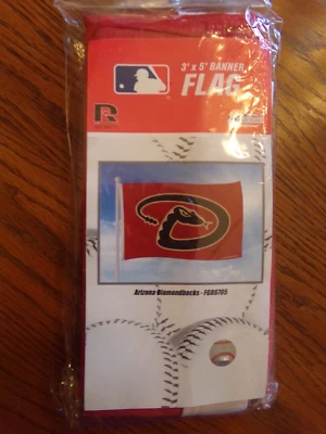 Arizona Diamondbacks 3x5 Foot Flag Banner, D Logo Design, Single Sided, Metal... - Image 1 of 4