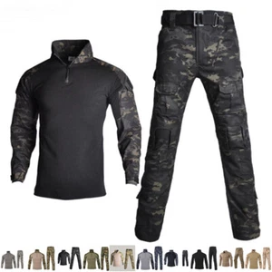 Men's Tactical Shirt Pants Airsoft Military Combat Army BDU Hunting Uniform Camo - Picture 1 of 24
