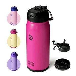 16 oz sports water bottle stainless steel insulated kids water bottle with st... - Picture 1 of 6