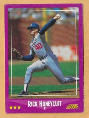 RICK HONEYCUTT OAKLAND ATHLETICS #87 - SCORE NM-MT 1988 - Image 1 of 2