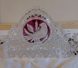 Vintage HOFBAUER Byrdes Germany Crystal Napkin Letter Holder - Picture 1 of 7