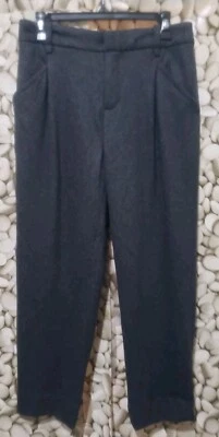Pantalones Banana Republic Talla 10 Mezcla Lana Gris Bolsillos Cintura Elástica Forrada Trabajo Foto 1 de 4