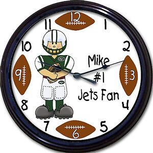 New York Jets Personalized Custom #1 Fan Wall Clock NFL Football Smith New 10"