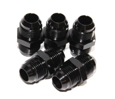 5PCS 10AN AN-10 Male Thread Straight Aluminum Anodized Fitting Adapter BLACK Foto 1 de 4