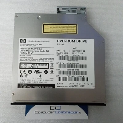 TEAC 1977233W-42 Slim SATA I DVD-ROM Optical Drive DV-28W42 461644-932 - Image 1 of 4