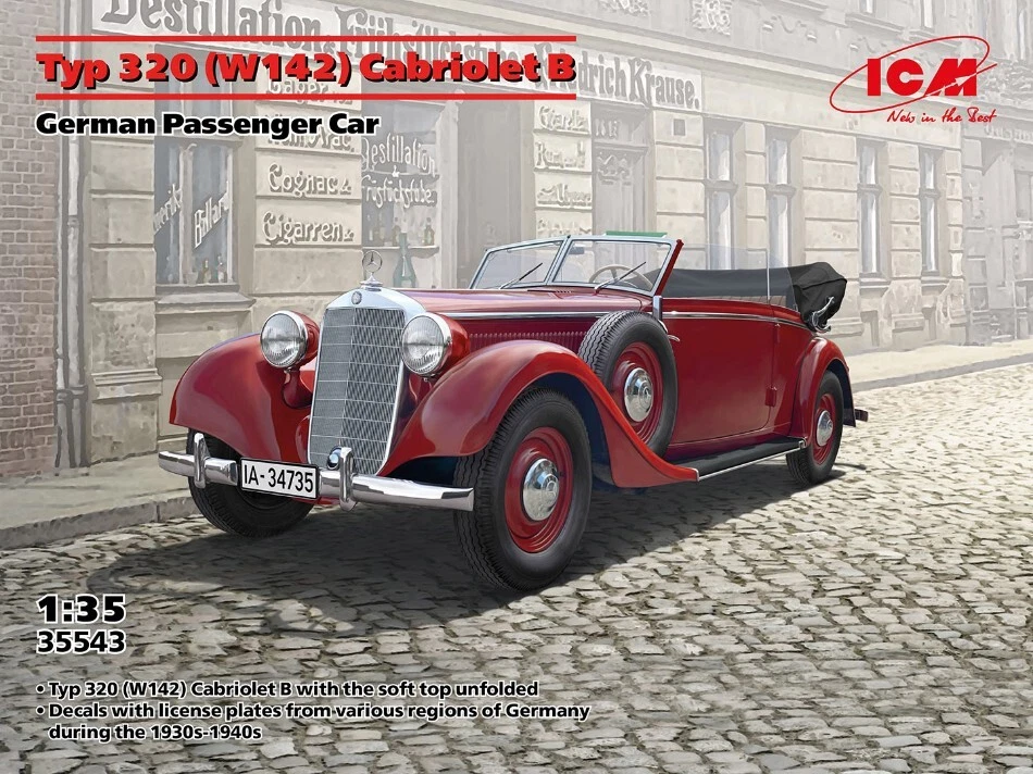 Modellino auto model kit di montaggio ICM MERCEDES TYP 320 W142 scala 1:35 - Immagine 1 di 1