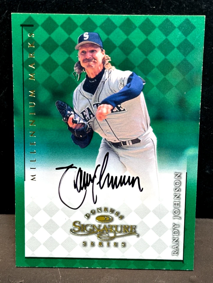 Randy Johnson 1998 Donruss Signature Series Auto Millennium Marks /800 HOF - Image 1 of 2