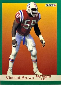 1991 Fleer #135 Vincent Brown NM. New England Patriots LB Football - Picture 1 of 2