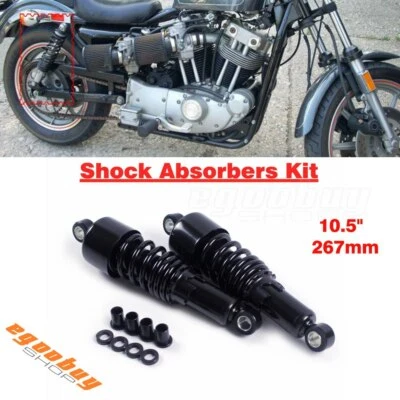 Kit Amortiguadores Traseros Ajustables 10.5" Para Harley Dyna Touring FLH/FLT 80-17 Foto 1 de 4