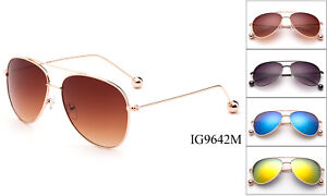 Womens Sunglasses Unique Style Fashion Low Curved Ball Temple Pilot Style