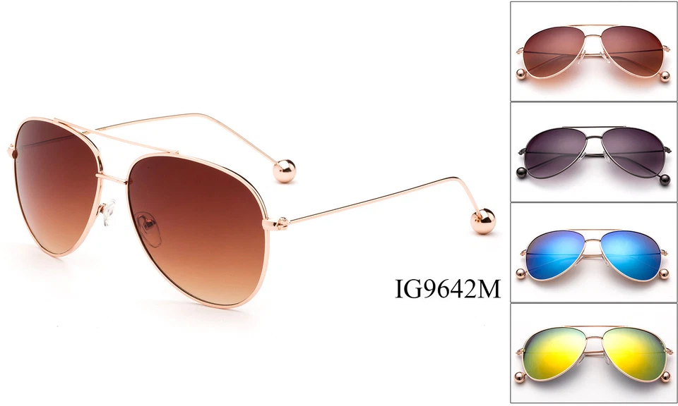 Gafas de sol para mujer estilo único moda bola curva baja templo estilo piloto Foto 1 de 2