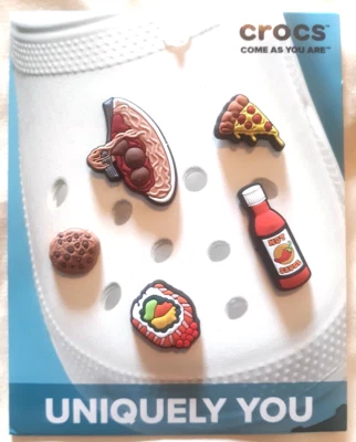 Подвески для обуви Crocks 5 штук пищевая тематика PIzza печенье острый соус спагетти - Изображение 1 из 2