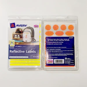 2 Packs Avery Reflective Labels High Visibility 42/Pk  bike clothing, helmet - Picture 1 of 1