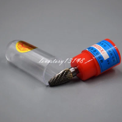 Cylindrical Cut Tungsten Carbide Burr Bur Cutting Tool Die Grinder Bit 1/4" F - Image 1 of 4