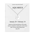 Aquarius Zodiac Star Sign Disc Necklace Created with Zircondia Crystals