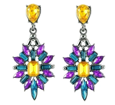 Deslumbrantes Pendientes ESTRELLA Púrpura ESTRELLA Estrás JOYA Araña Betsey Johnson Foto 1 de 4