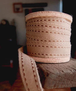 FancySupply Burlap Saddle Stitch Ribbon, 5/8-inch, 25-yard- Choose Colors - Picture 1 of 6
