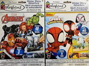 MARVEL AVENGERS & Marvel Spidey Colorforms pegatina historia aventura conjunto de 2 NUEVO - Imagen 1 de 2
