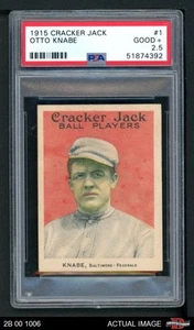1915 Cracker Jack #1 Otto Knabe PSA 2.5 - GD+ - Picture 1 of 2
