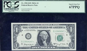 š 1963A $1 *STAR* Note PCGS 67PPQ ā Fr. 1901-D* Cleveland ā TOP POP None Higher - Picture 1 of 2