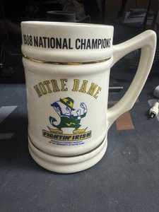 Notre Dame University 1988 National Champions Fightin' Irish Beer Stein Krug selten - Bild 1 von 5