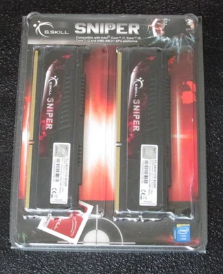 G.SKILL SNIPER 2 x 4GB DDR3 2400 Dsektop RAM PC3-19200 F3-2400C11D-8GSR 240pin - Image 1 of 2