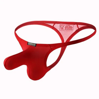 Men's Sexy Oil Glossy Underwear Panties Thong Low Waist G-String Briefs Lingerie - Image 1 of 4