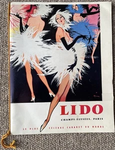 Rare 1959 Lido Nightclub Paris Le Plus Celebre Cabaret Du Monde Colour Program - Picture 1 of 7