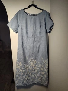 Liz Clayborne Light Weight Denim Maxi Dress Size 14w - Picture 1 of 2