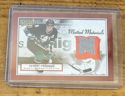 Parche de camiseta Sergei Fedorov materiales mate #MM-SF Bee Hive 2006 cubierta superior NHL Foto 1 de 2