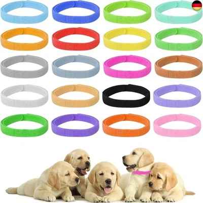 MIKIHAT Welpen ID Halsbänder Einstellbar Weiche Halsbänder für Neugeborene Katze Hunde W