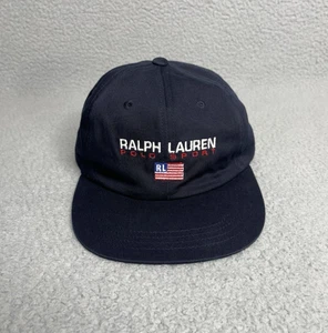 Vintage Polo Sport Ralph Lauren Baseballkappe blau Strapback Spruch RL Flagge Mütze - Bild 1 von 7