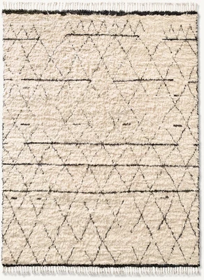 Nueva alfombra de lana bereber marroquí de lujo color crema/negro diseño alfombra hecha a mano Foto 1 de 4