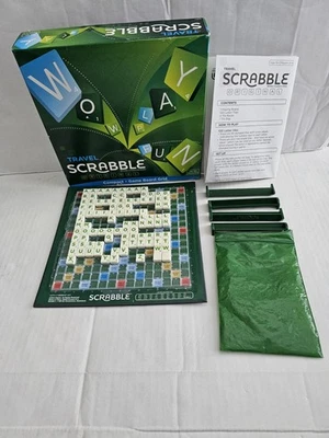 Travel Scrabble Compact Lattice Board Word Game ~ COMPLETE ~ Contents GC - Image 1 of 4
