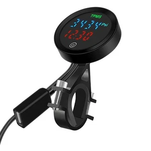 Motorcycle TPMS Tire Pressure Monitor Black Compatible with Electric Vehicles - Picture 1 of 23