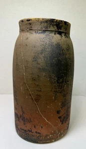 Antique J.S. Morrison Seagrove NC Stoneware Jar 10” 1 Gallon Cracked - Picture 1 of 6