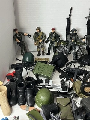 G I Joe Figures And more  Parts Accessories And Different Figures helmets vehicl - Image 1 of 4
