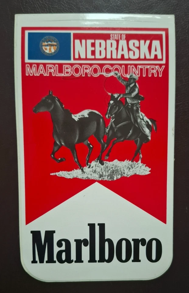 Aufkleber "Marlboro - NEBRASKA", 80er Jahre, 12,5 x 8 cm - Bild 1 von 1