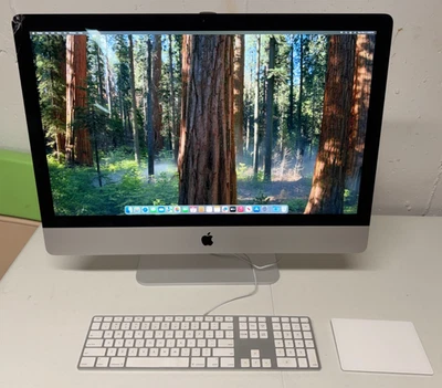 Working 2019 Apple iMac 27” 5K i9, 1TB SSD, 16GB RAM Apple VESA CRACKED CORNER - Image 1 of 4