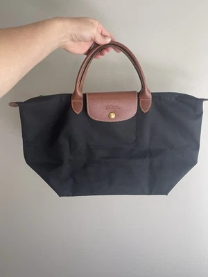 Longchamp Le Pliage Medium Tote Top Handle Black - Image 1 of 4