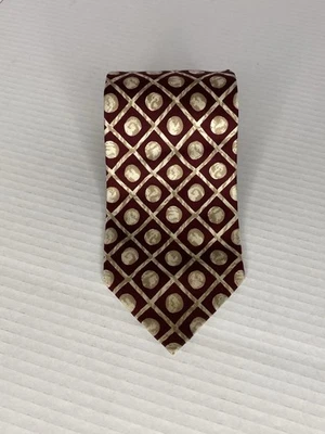 Corbata Charleston 100 % seda hecha en Italia granate longitud 58” ancho 3,5” Foto 1 de 4